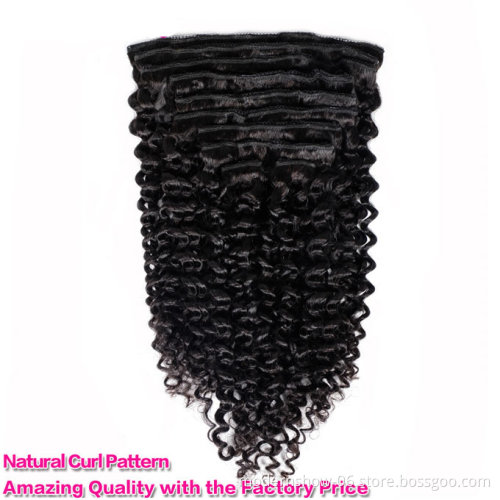 Wholesale Double wefted Remy Human Hair 8 Pieces Seamless Clip In Human Hair Extension For Black and White Women